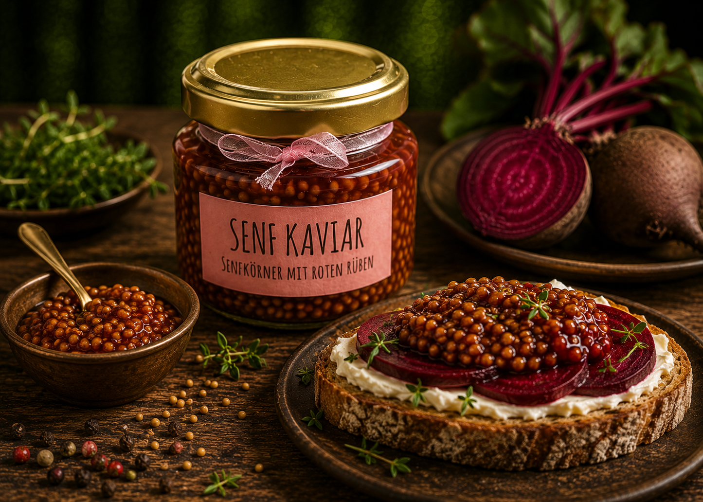 Roter Senf Kaviar