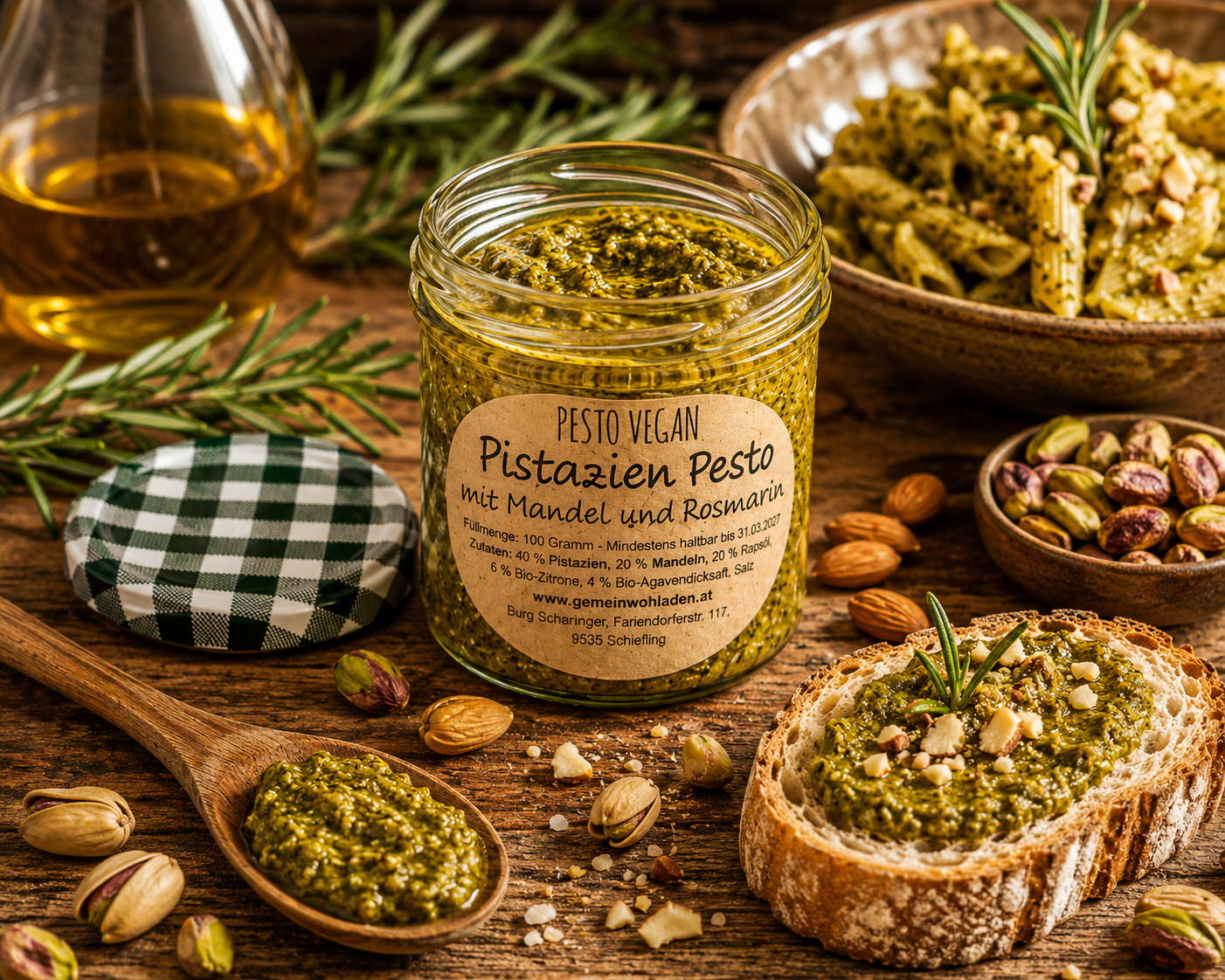 Pesto mit Pistazien - Rosmarin Zitronen