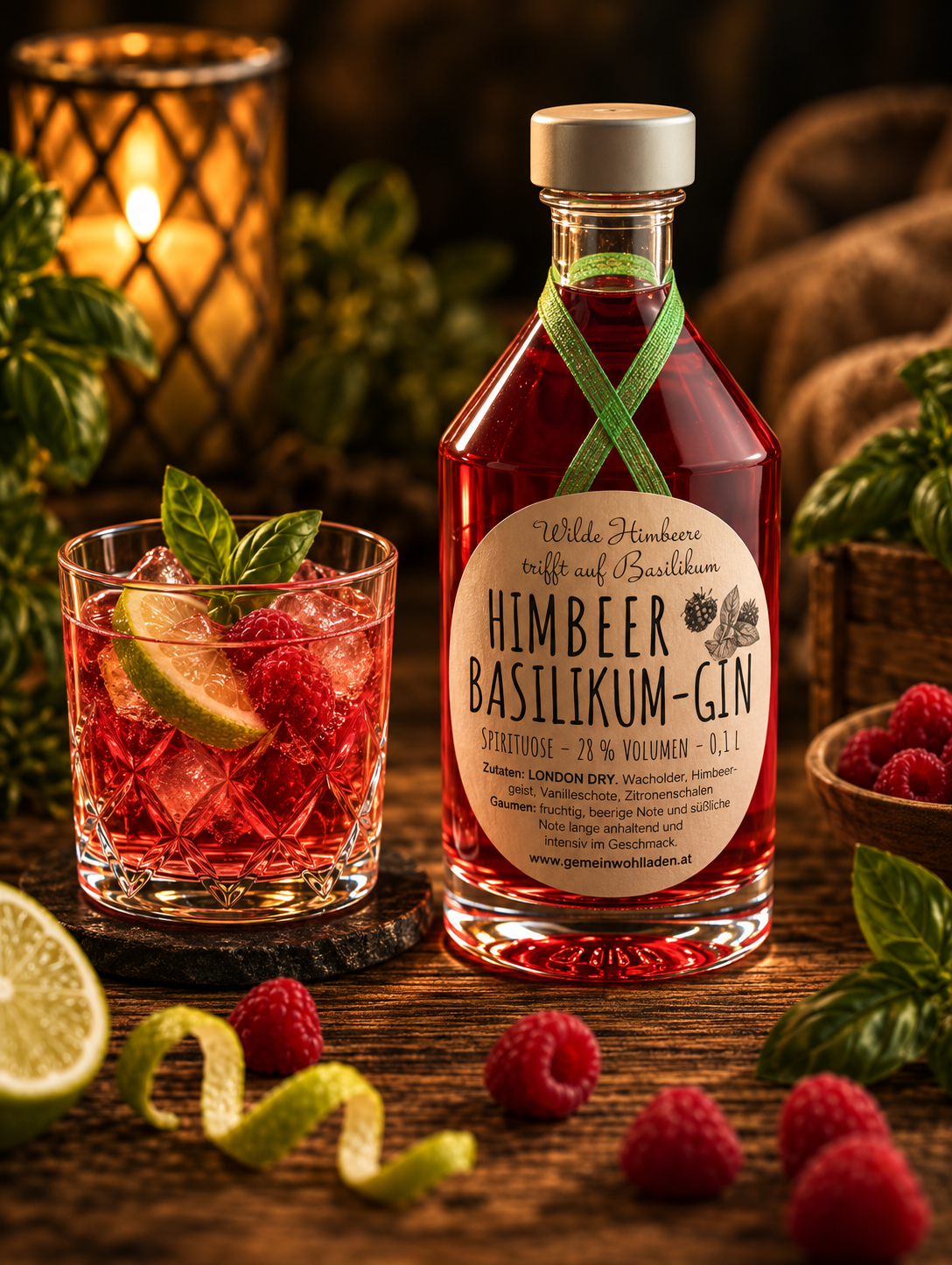 Himbeer Basilikum Gin