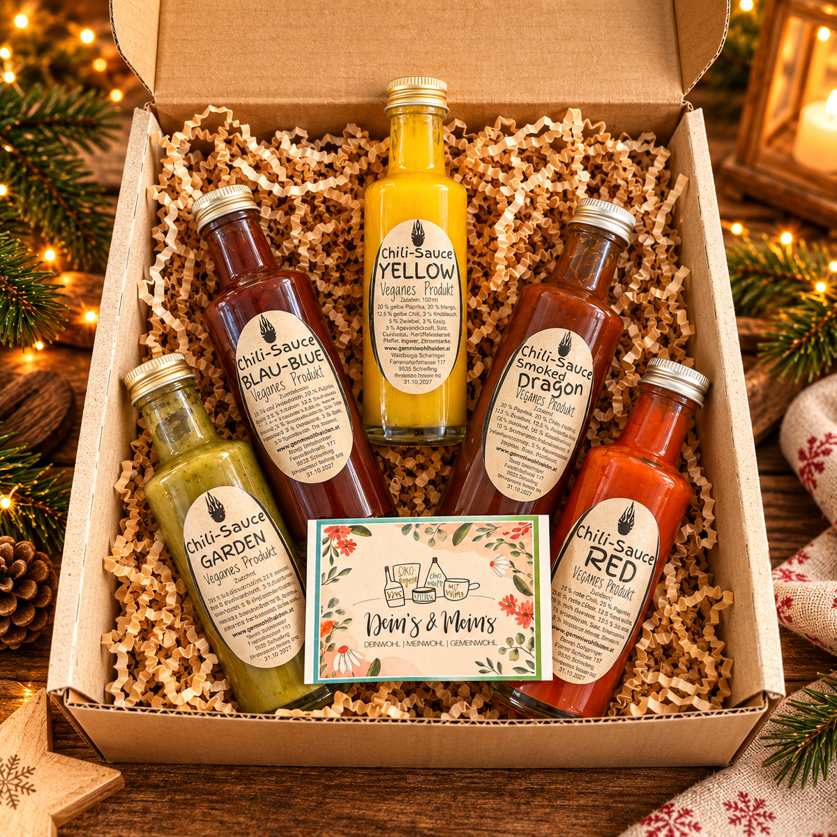 🌶️ Chili-Saucen Geschenkbox – Fruchtig, vielseitig & feurig