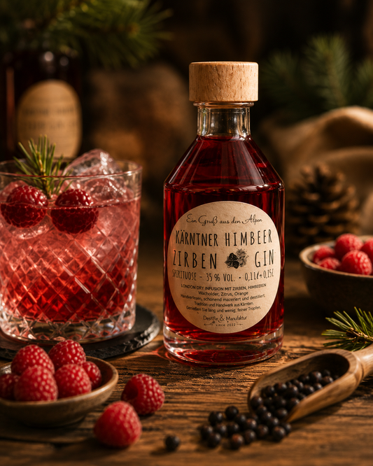 Himbeer Zirben Gin - Frucht trifft Alpenaroma
