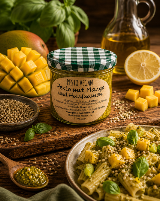 Pesto mit Mango und Hanfsamen