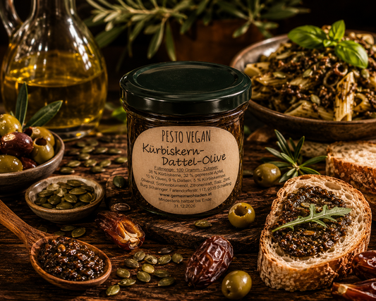 Pesto mit Kürbiskern Dattel & Olive