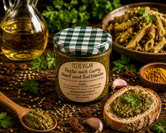 Pesto mit Curry Hanf & Sultanien