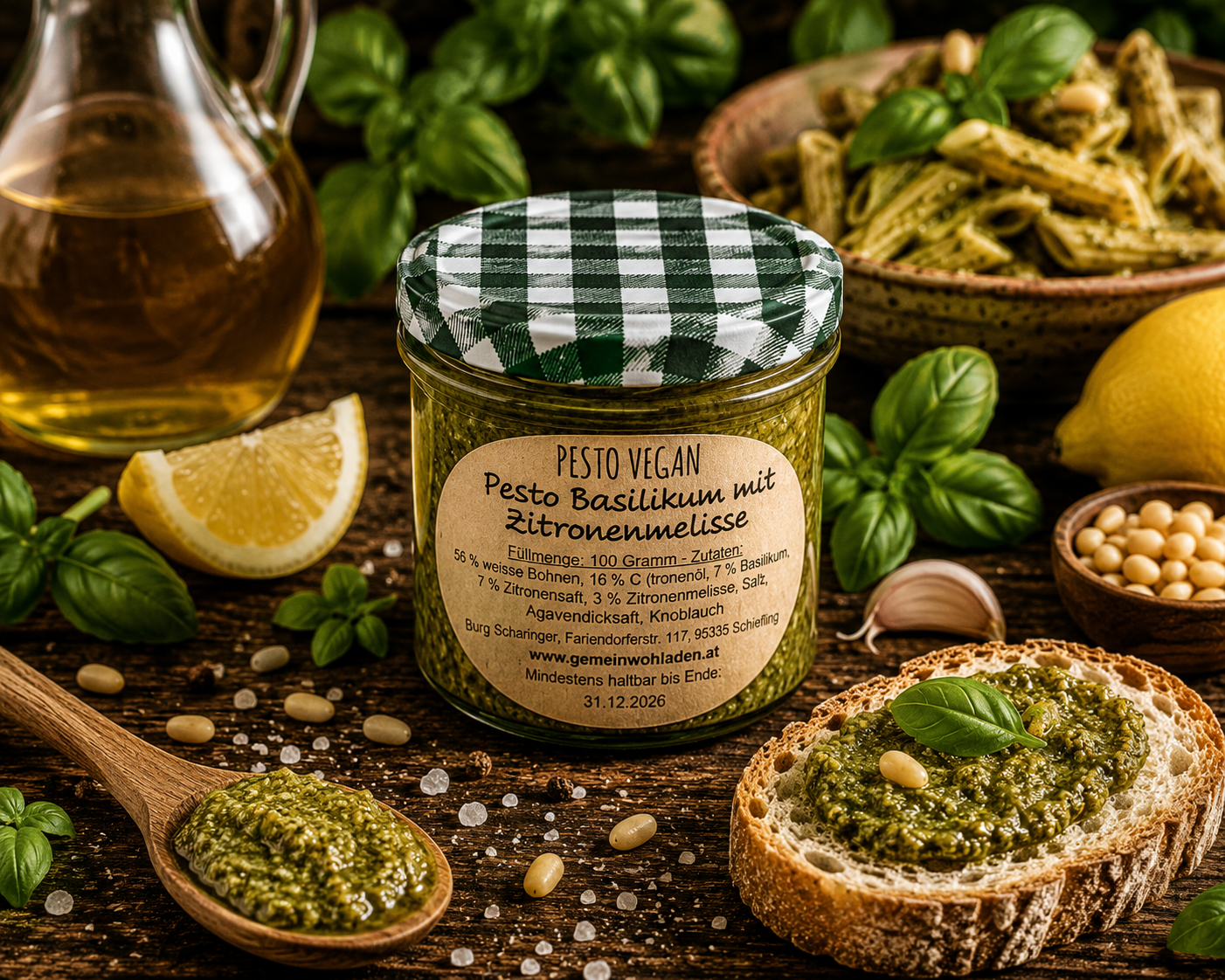 Pesto mit Basilikum und Zitronenmelisse