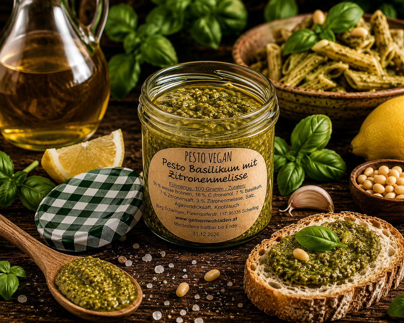 Pesto mit Basilikum und Zitronenmelisse
