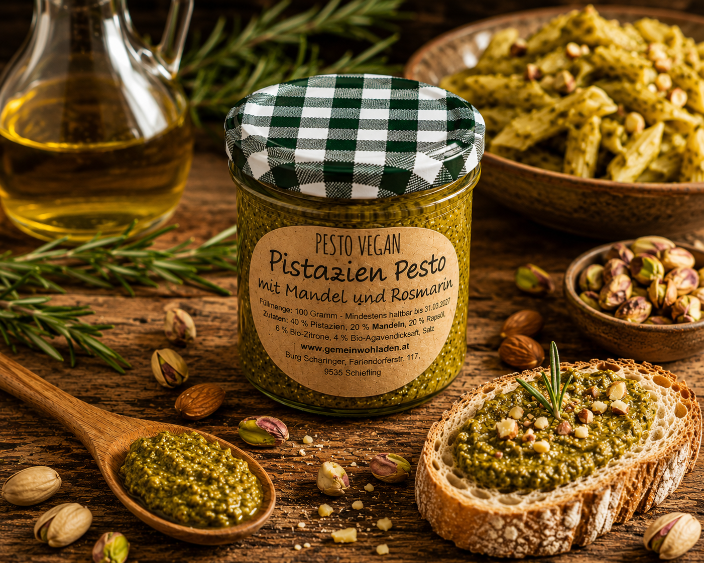 Pesto mit Pistazien - Rosmarin Zitronen